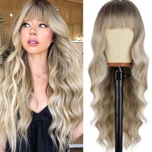 26” Blonde Wig with Bangs *NEW*